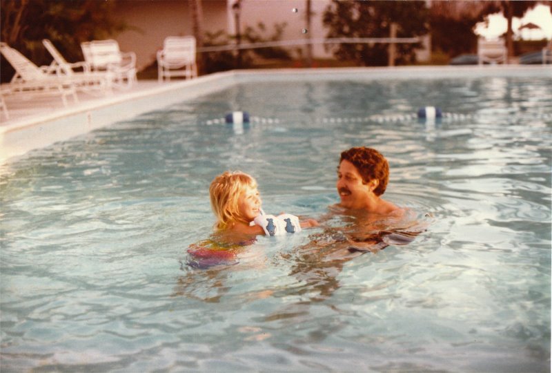 Monica dad swimming