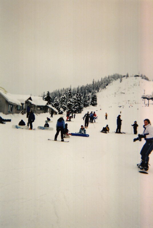 Monica snowboarding